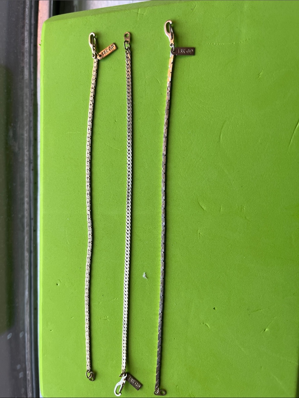 Set of 3 bracelets of 18k pg